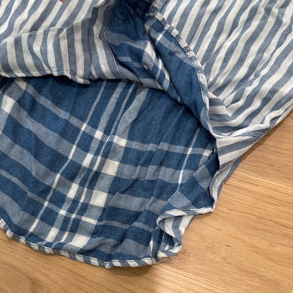 Cloth & Stone Strapless Dress in Blue and White - Picture 4 of 5